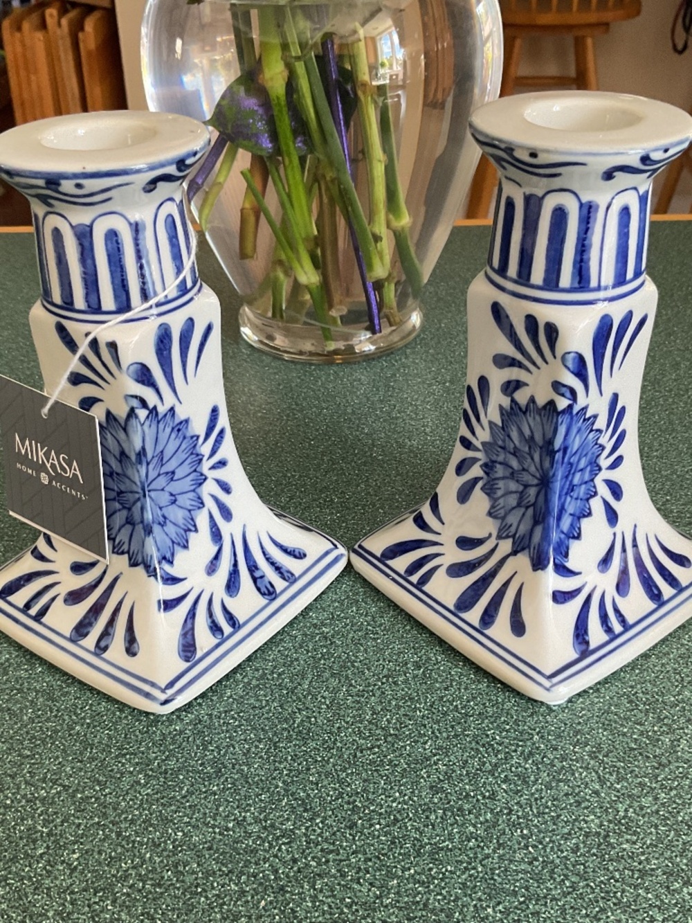 Blue and White Porcelain Candle Holders